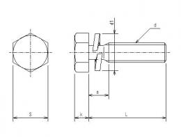 座金組込み六角トリムドボルト（ばね座金）　三価クロメート