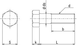 六角ボルト クロメート 半ねじの寸法表｜締結に関する総合サイト 締結.jp