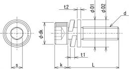 六角穴付き組込みボルト（小型平座金＋ばね座金）　ステンレス
